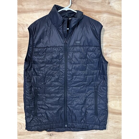 Helly Hansen LIFALOFT Insulator Vest Men MEDIUM Lightweight Quilted Black Puffer - Picture 1 of 8